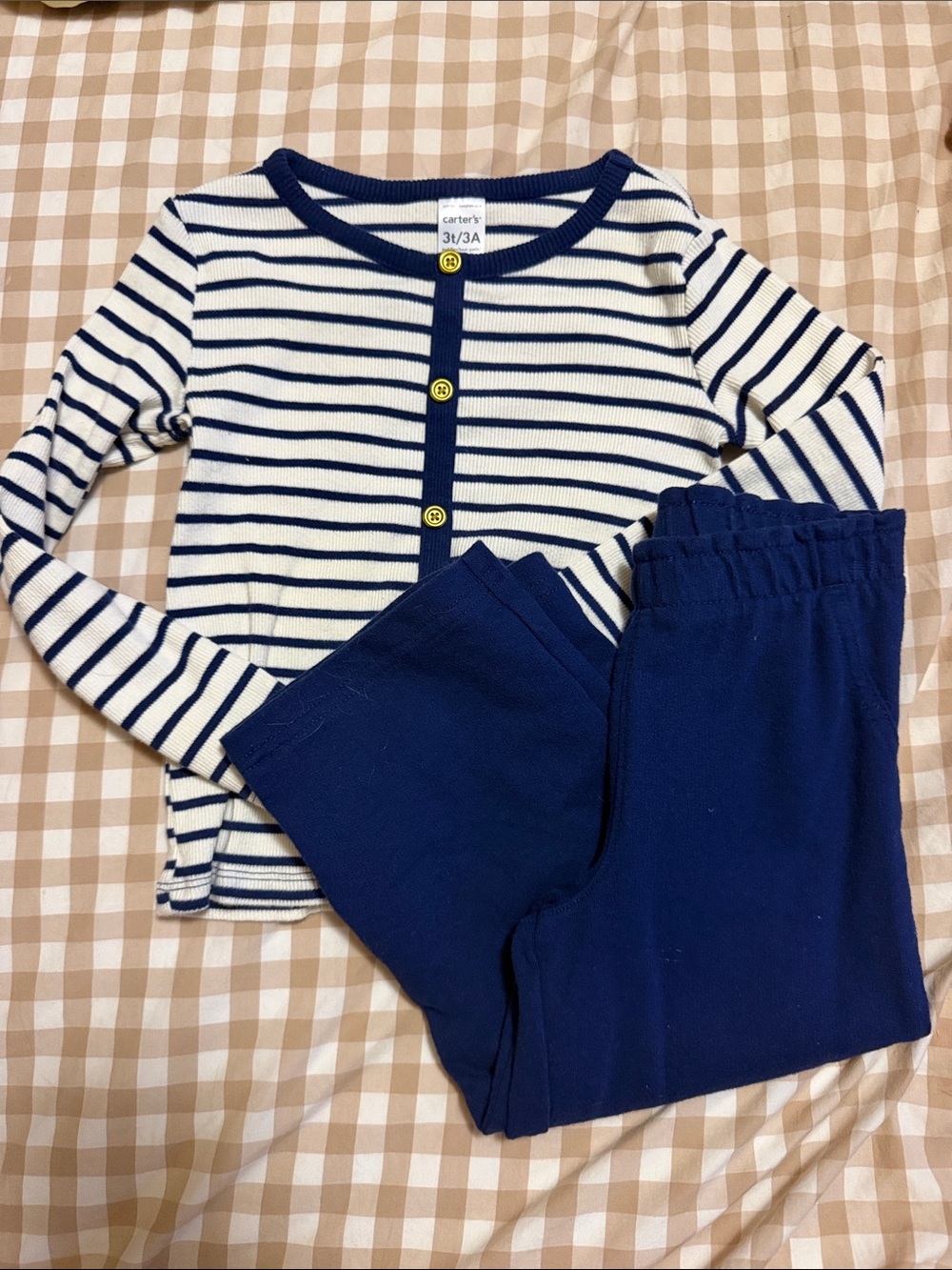 Carter's Navy and White Striped Two-Piece Set